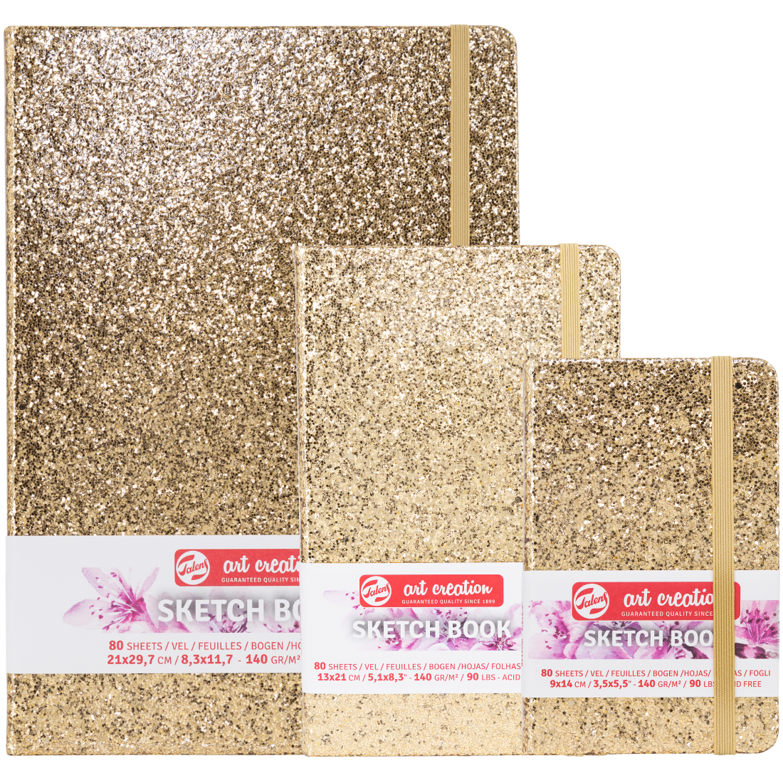 Bloco Papel Diário Gráfico Glitter Ouro