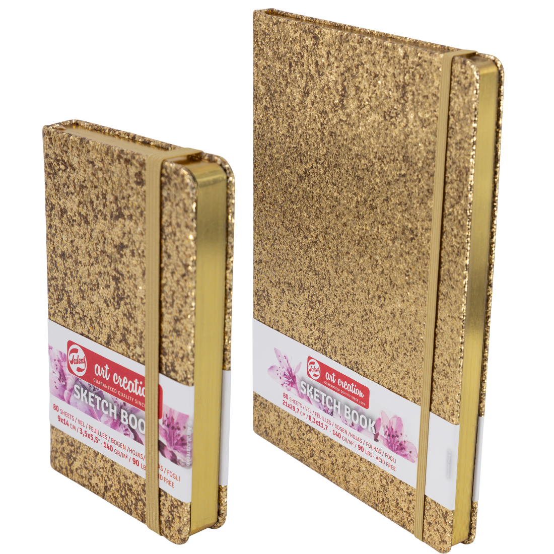 Bloco Papel Diário Gráfico Glitter Ouro