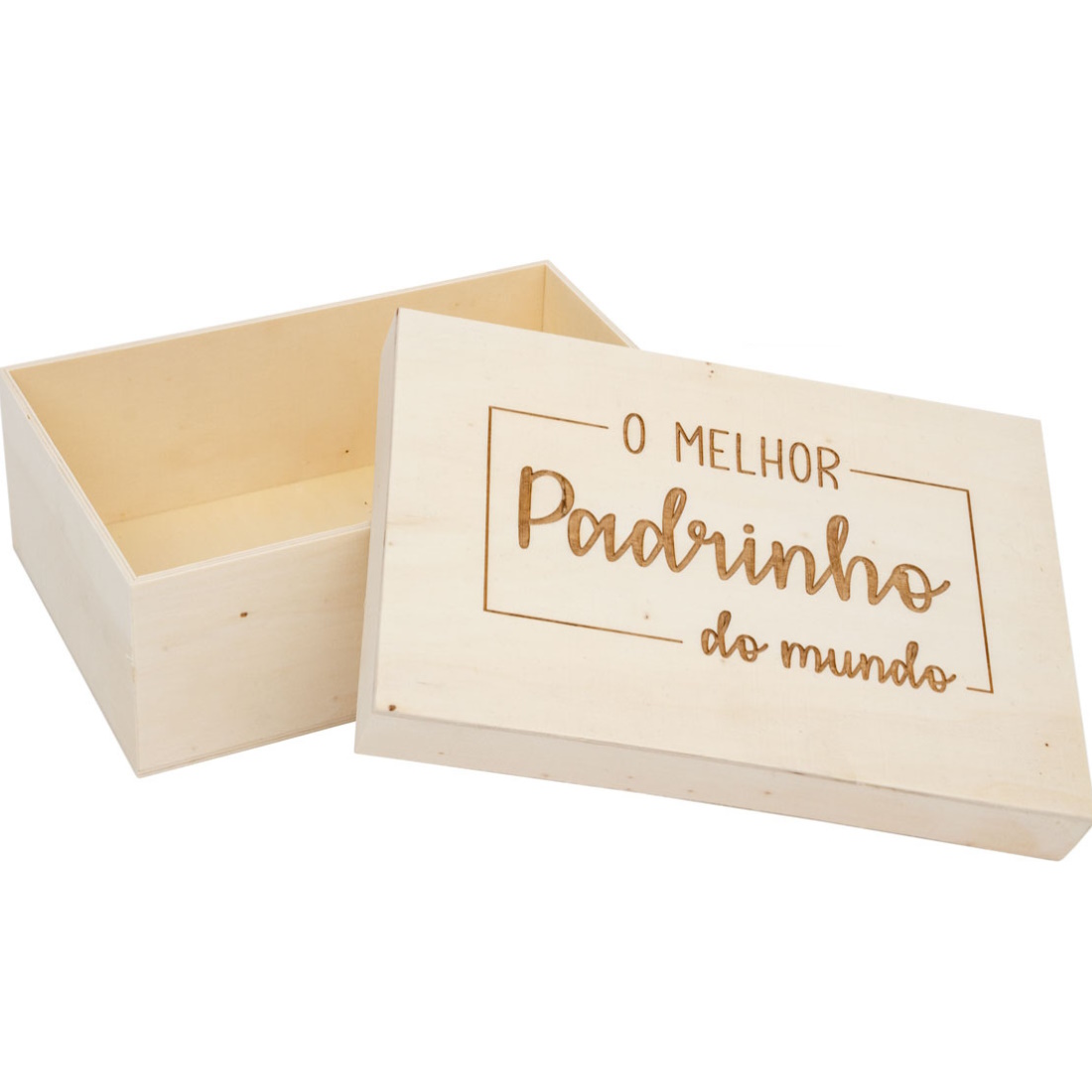 Caixa Madeira Padrinho 22X15X8cm