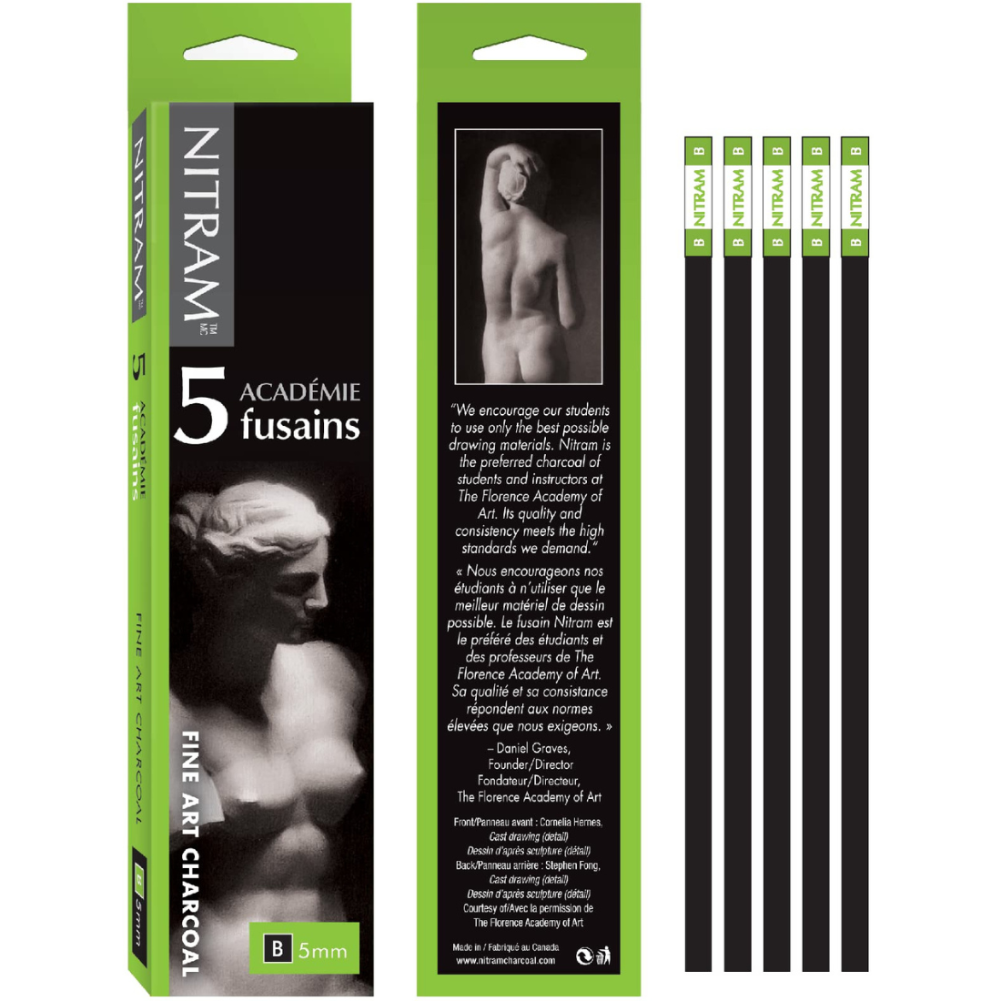 Carvão Vegetal Profissional Academia B 5mm | 5 Pcs