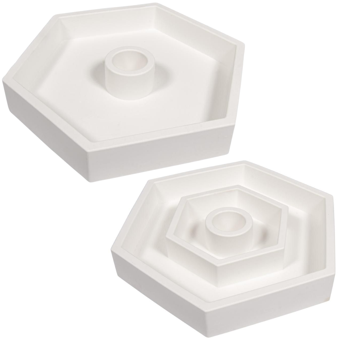 Molde Silicone Castiçal Hexagonal 16X14X2,5cm