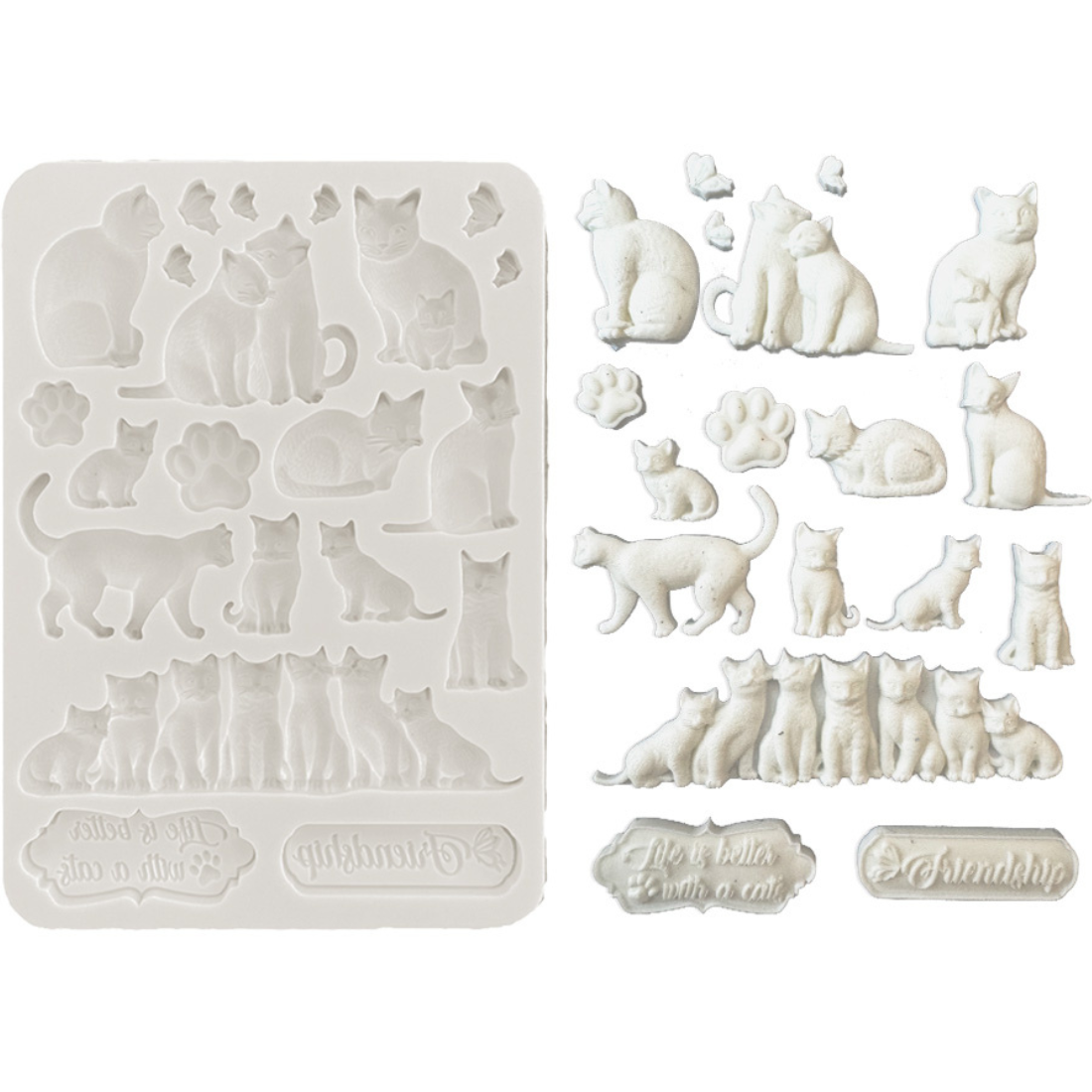 Molde Silicone Orchids and Cats A5 KACMA523