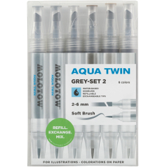 Pack Marcadores Aqua Twin Grey II