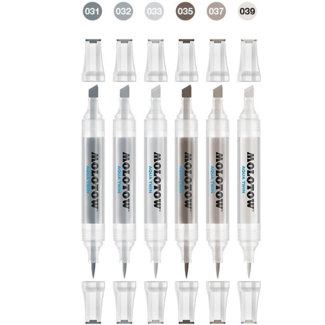 Pack Marcadores Aqua Twin Grey II Molotow