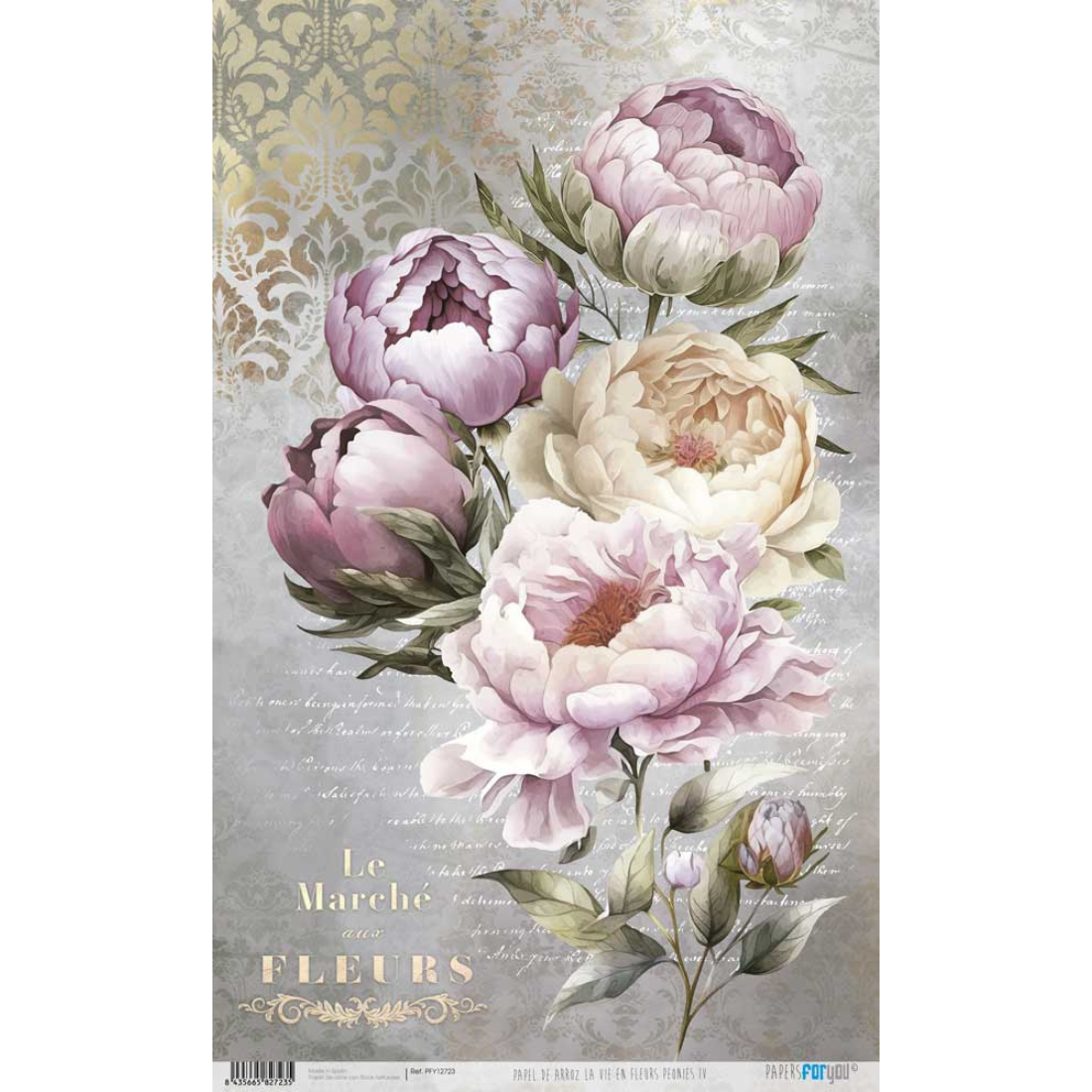 Papel Arroz La Vie Fleurs Peonies IV PFY|12723