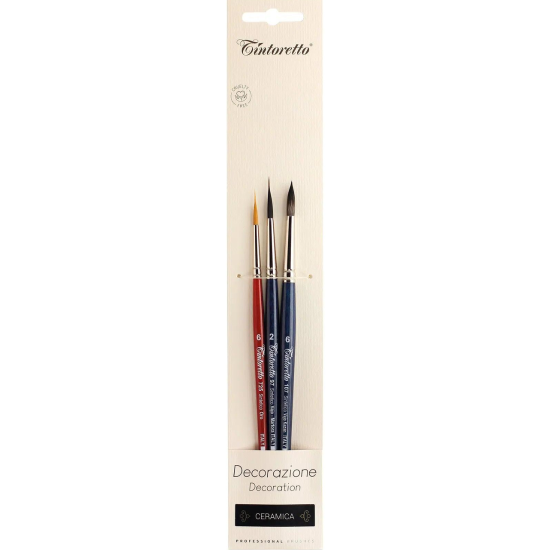 Set Pincéis Ceramic Sintético Profissional 3 Pc