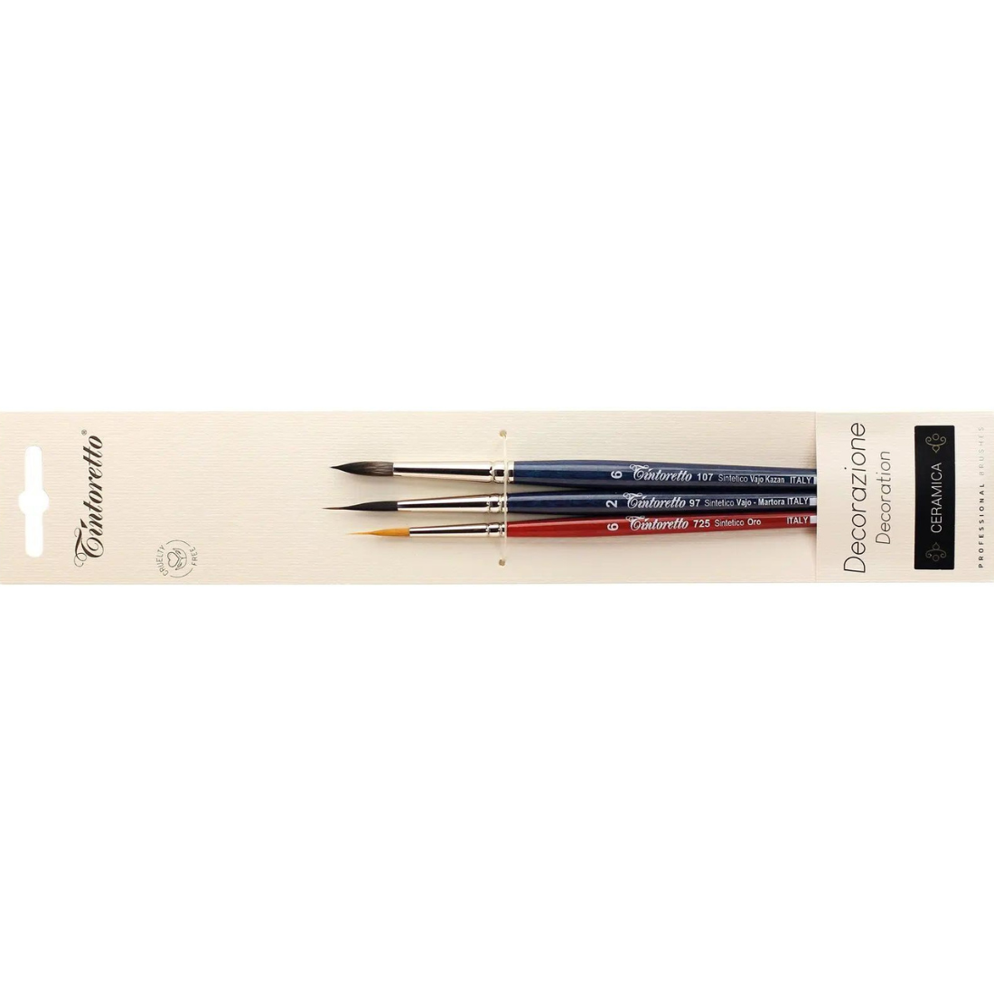 Set Pincéis Ceramic Sintético Profissional 3 Pc